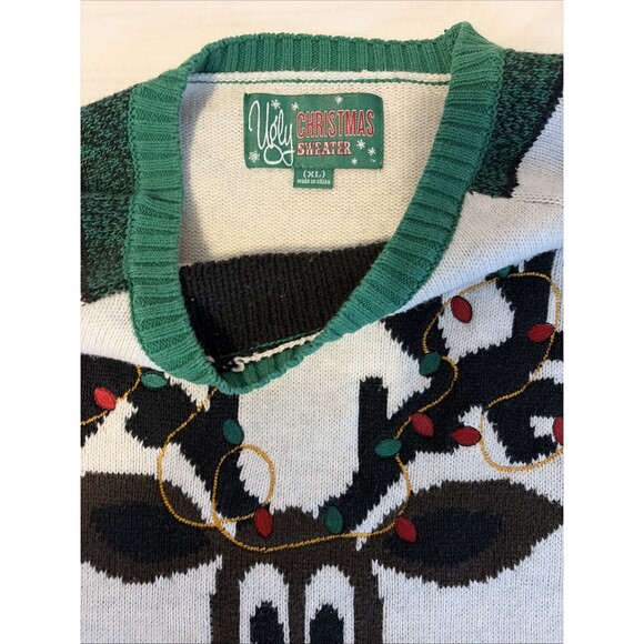 Ugly Christmas Sweater Mens XL Reindeer 3D Pom Pom Nose Holidays RN63925 - Picture 3 of 9